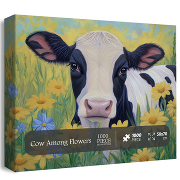 Cow Among Flowers Jigsaw Puzzle 1000 Pieces